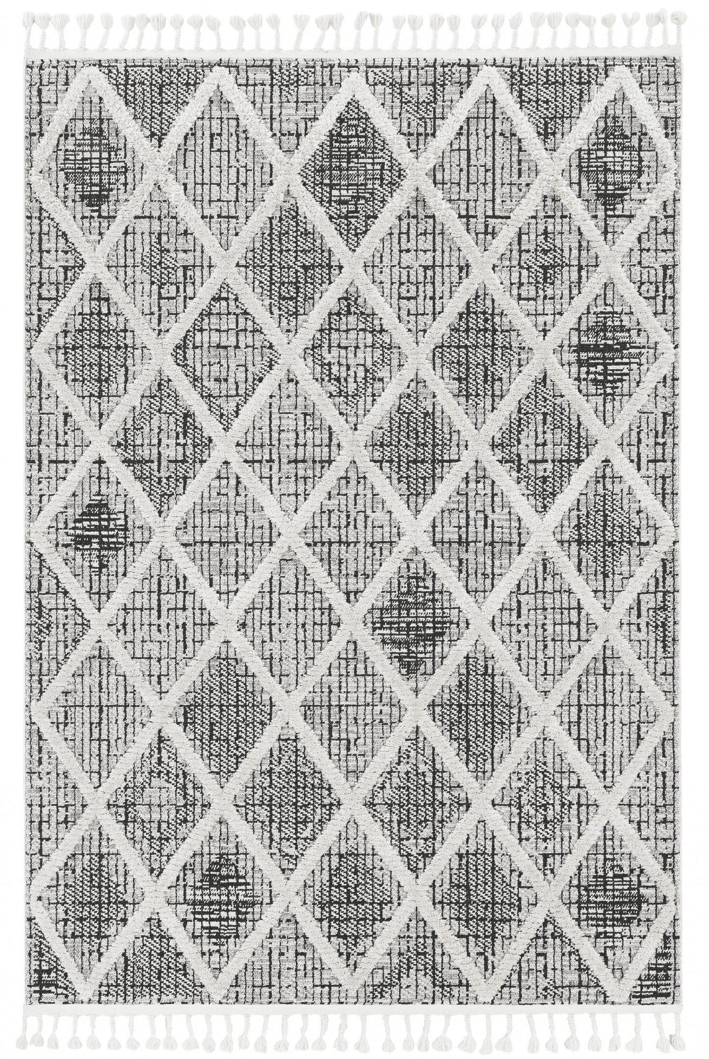 5' X 8' Charcoal Geometric Area Rug