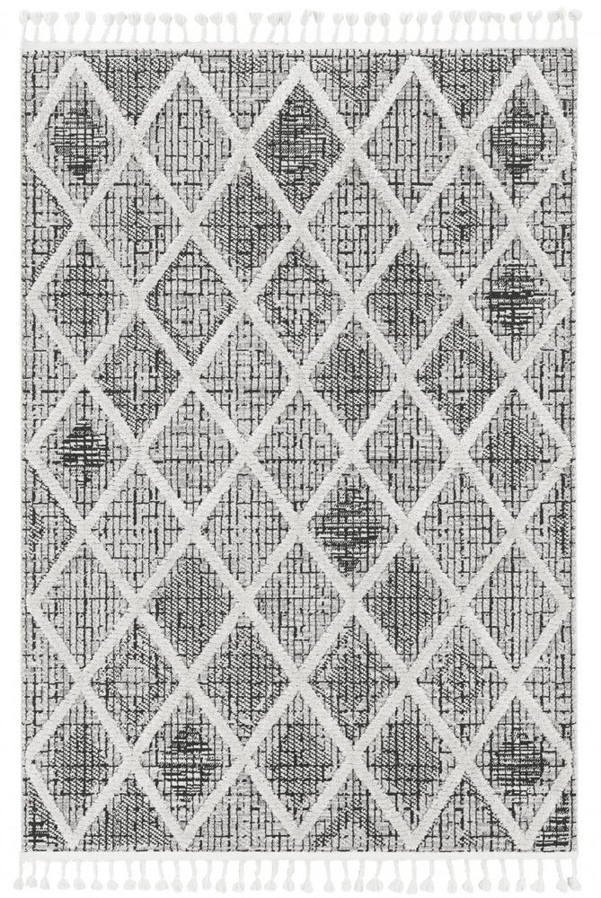 12' X 15' Cream And Charcoal Geometric Area Rug