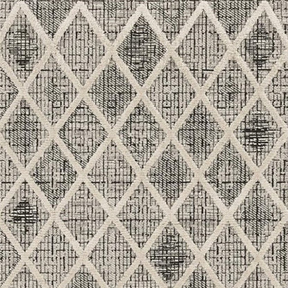 8' X 11' Cream And Charcoal Geometric Area Rug