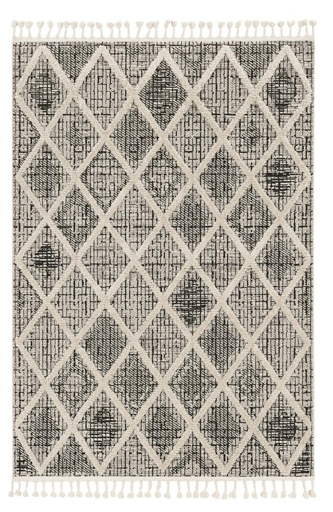 5' X 8' Charcoal Geometric Area Rug