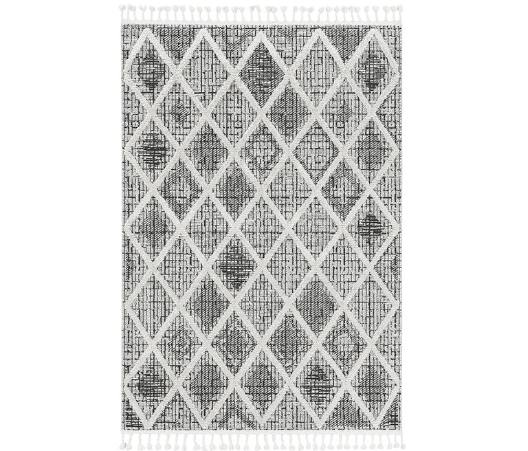 5' X 8' Charcoal Geometric Area Rug