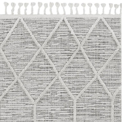 12' X 15' Gray and Ivory Geometric Area Rug