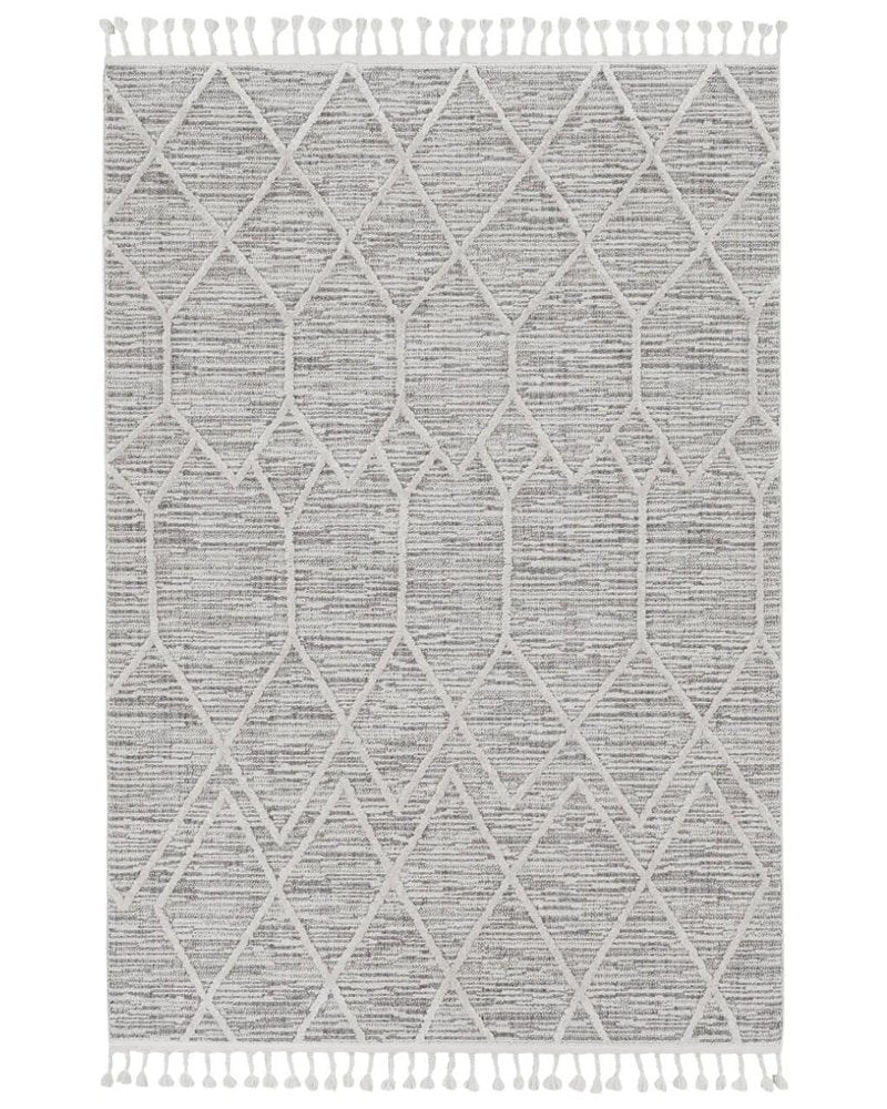12' X 15' Gray and Ivory Geometric Area Rug