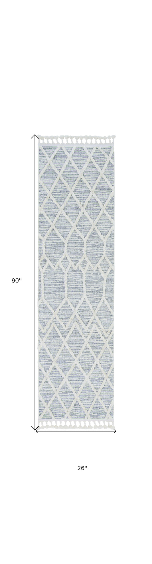 9' X 13' Ivory Grey Machine Woven Geometric Indoor Area Rug