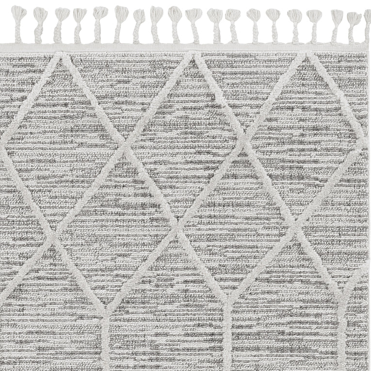 5' X 8' Gray and Ivory Abstract Area Rug