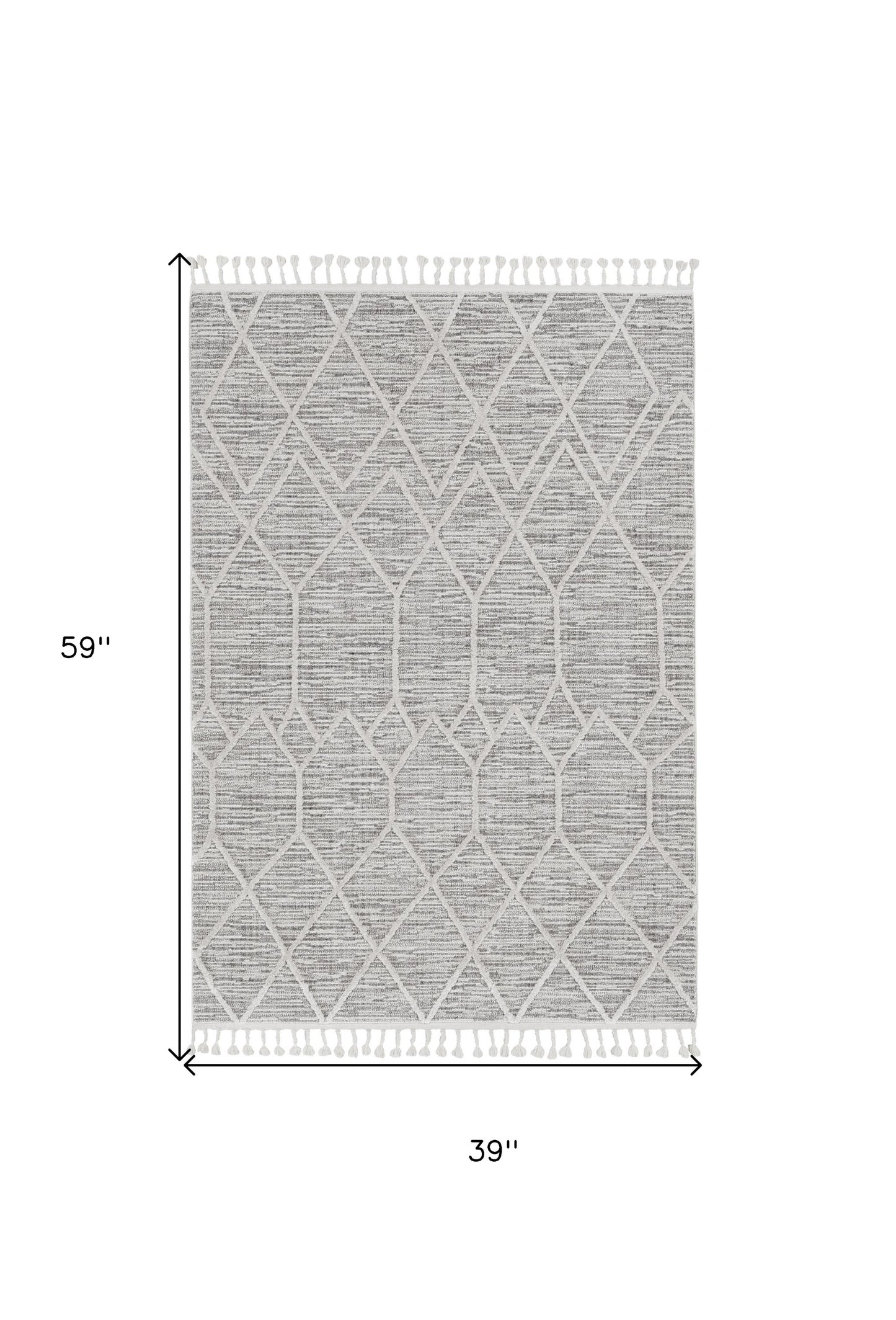 3' X 5' Ivory Geometric Area Rug