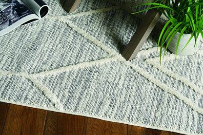 12' X 15' Gray and Ivory Geometric Area Rug