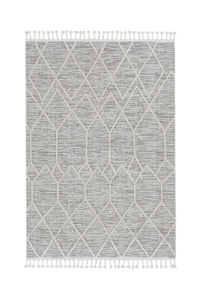 12' X 15' Gray and Ivory Geometric Area Rug