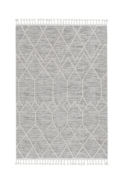12' X 15' Gray and Ivory Geometric Area Rug