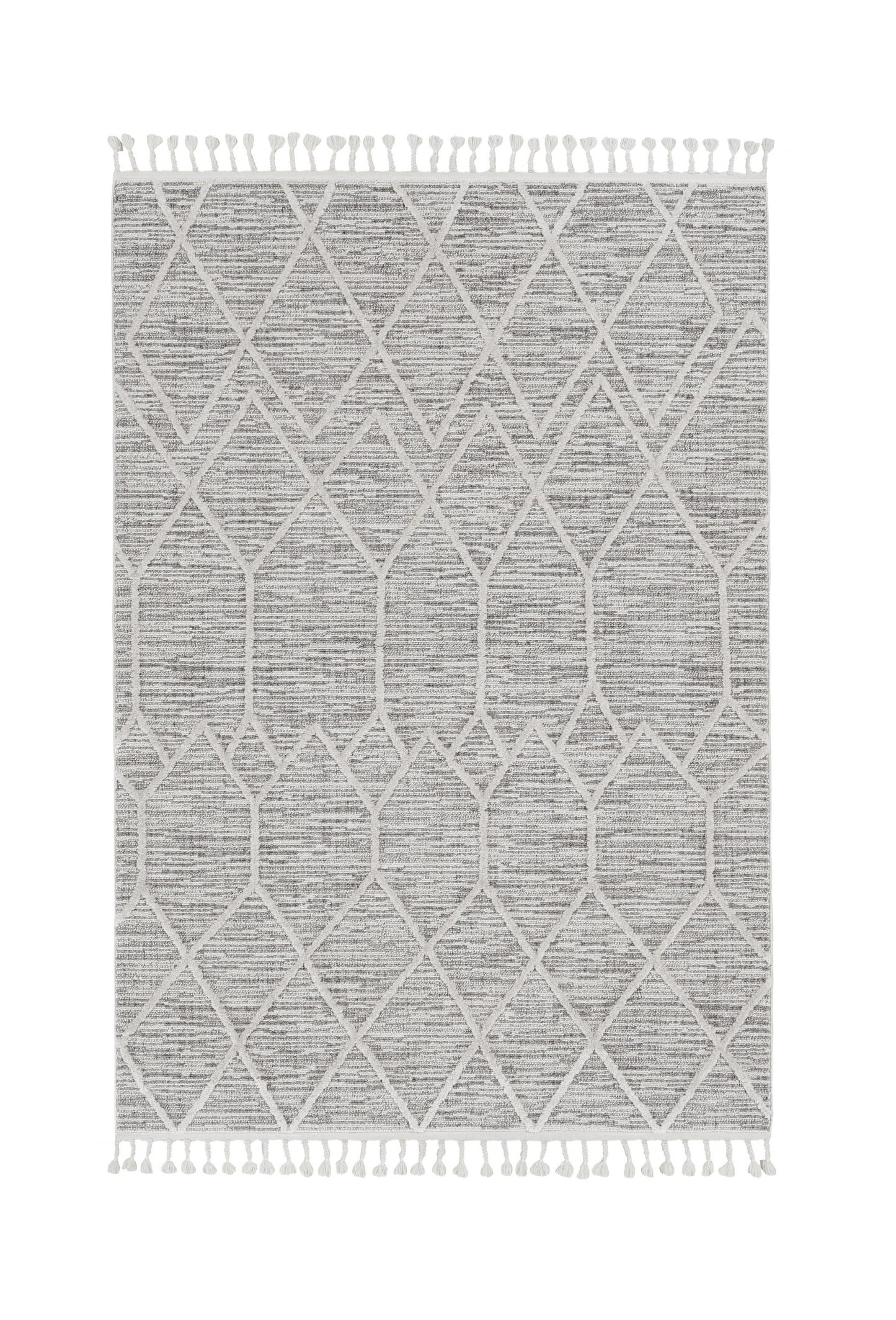 5' X 8' Gray and Ivory Abstract Area Rug