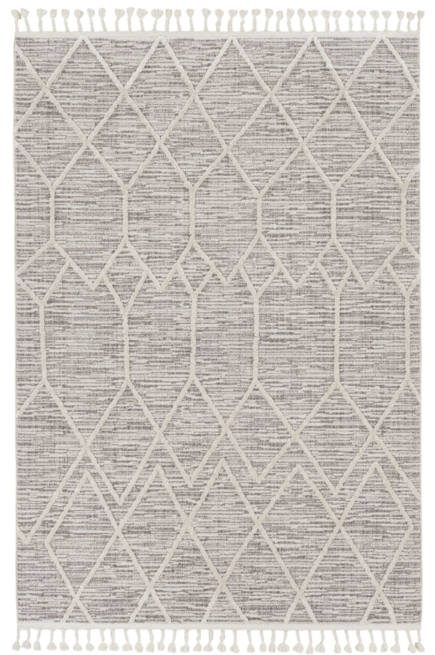 5' X 8' Gray and Ivory Abstract Area Rug