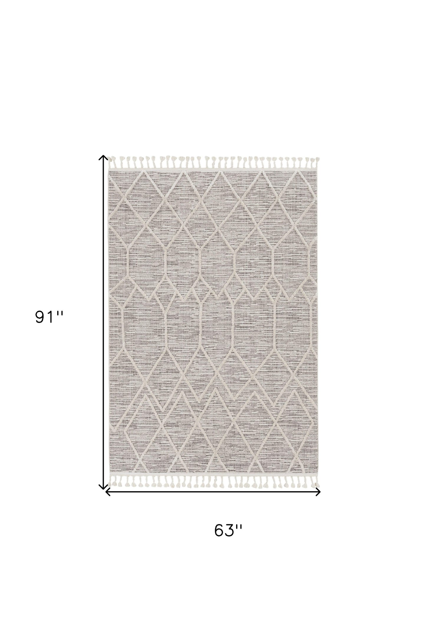 5' X 8' Gray and Ivory Abstract Area Rug