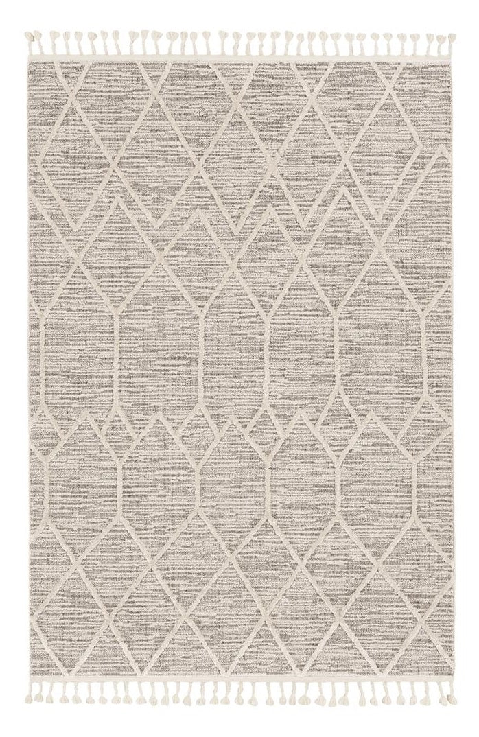 5' X 8' Gray and Ivory Abstract Area Rug