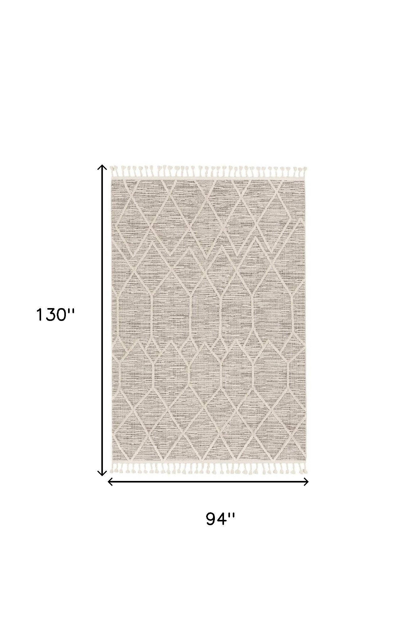 5' X 8' Gray and Ivory Abstract Area Rug