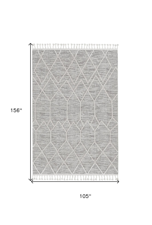 5' X 8' Gray and Ivory Abstract Area Rug