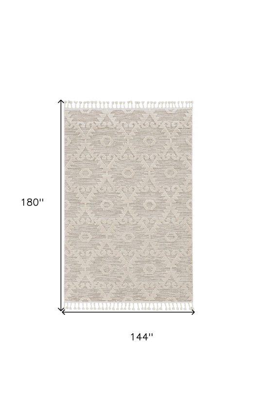 3' X 5' Ivory Chevron Area Rug