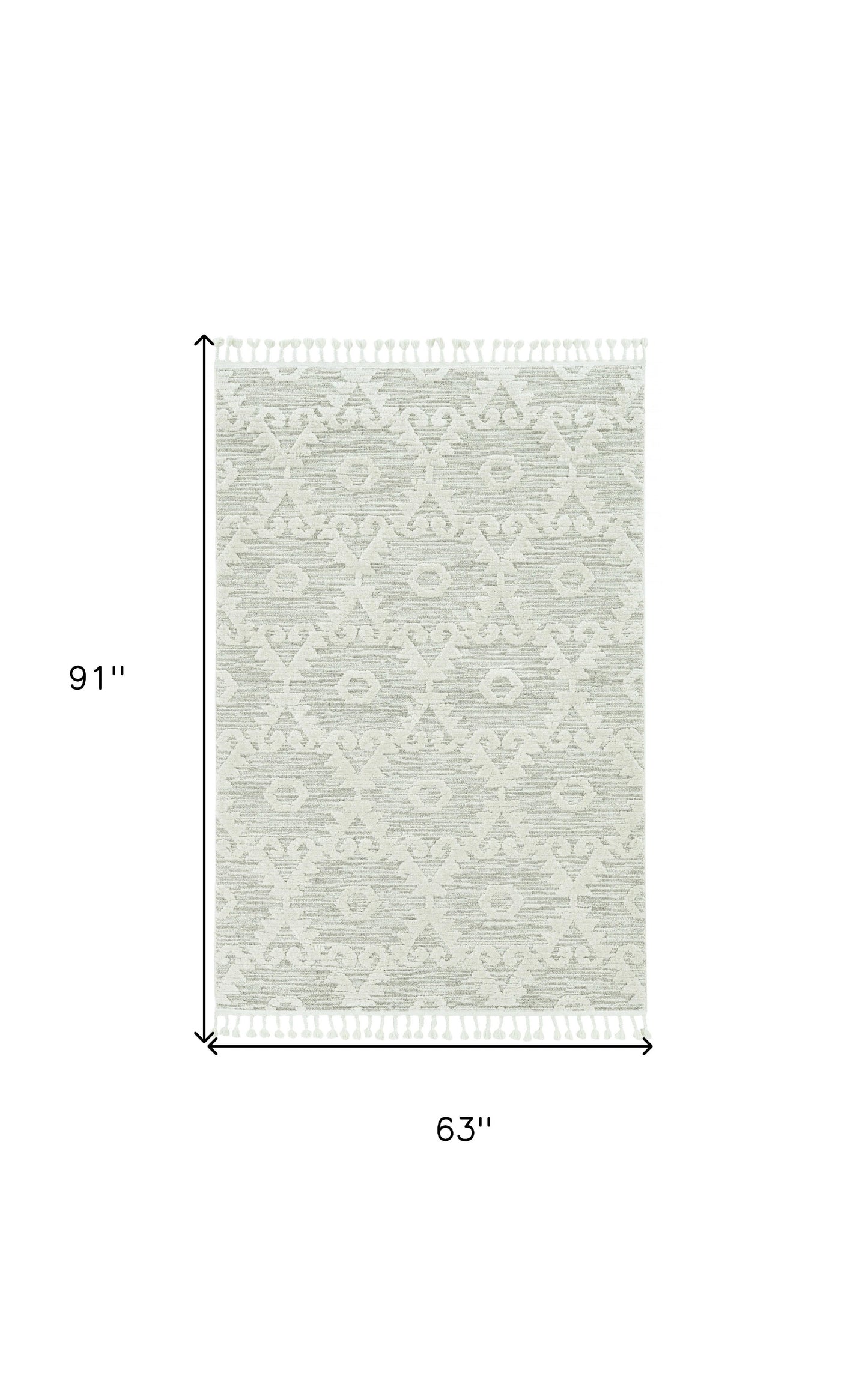 9' X 13' Beige and Ivory Geometric Area Rug