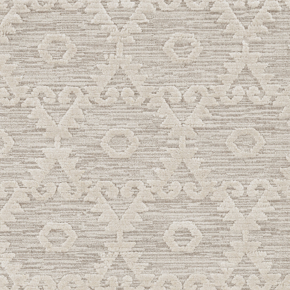 9' X 13' Beige and Ivory Geometric Area Rug