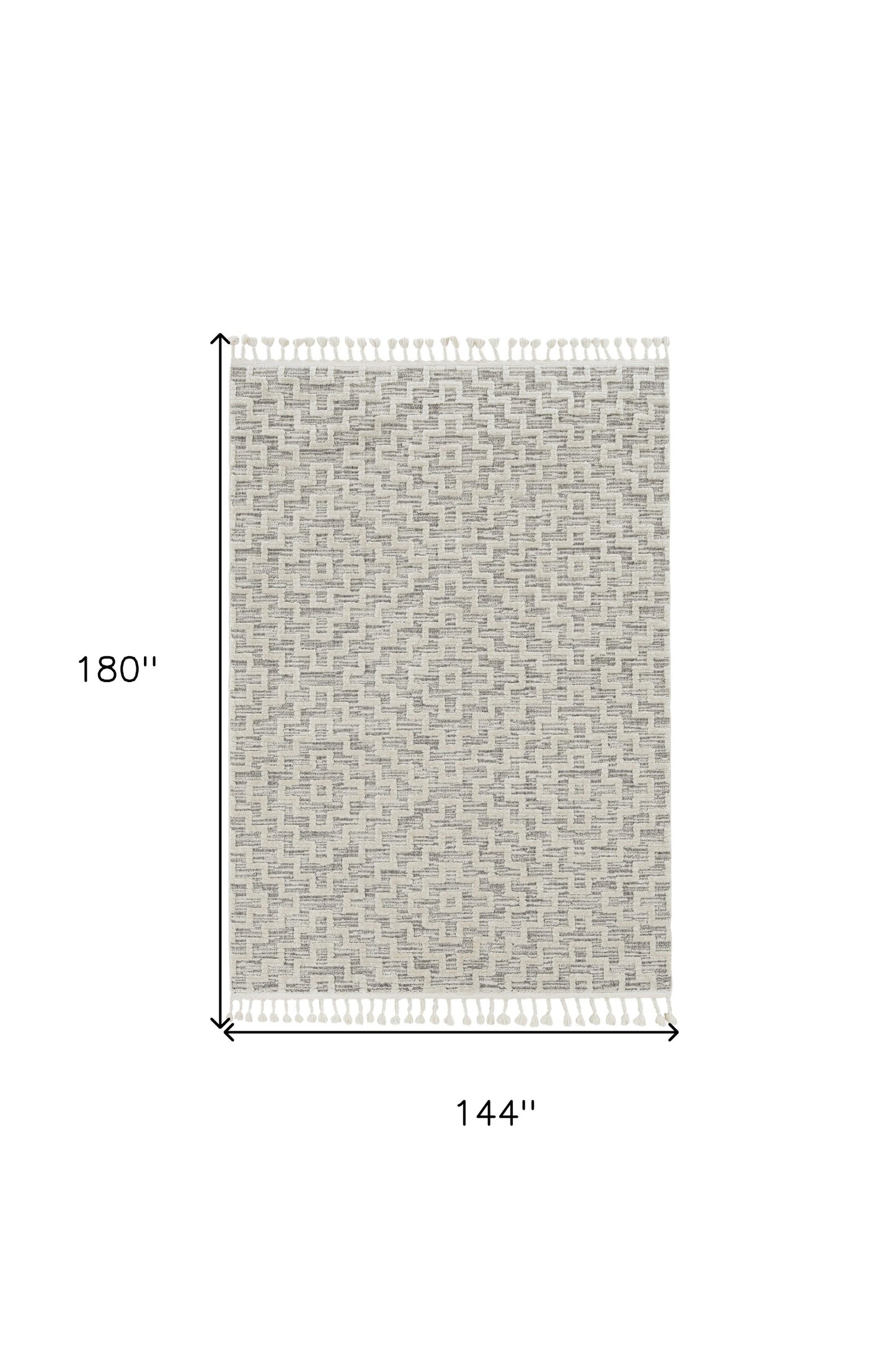 8' X 11' Gray and Ivory Geometric Area Rug