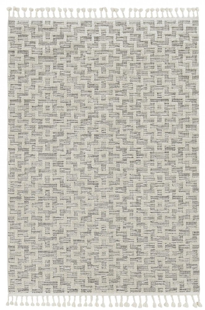 12' X 15' Gray and Ivory Geometric Area Rug