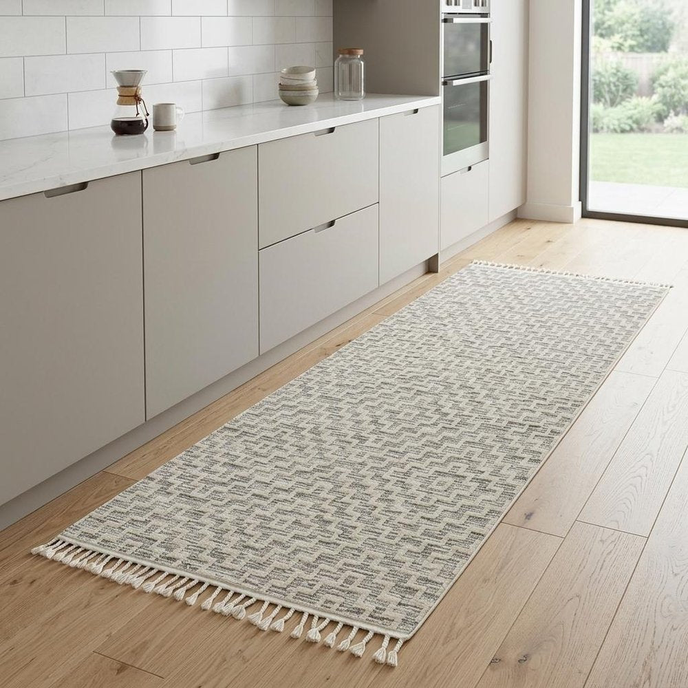 12' X 15' Gray and Ivory Geometric Area Rug