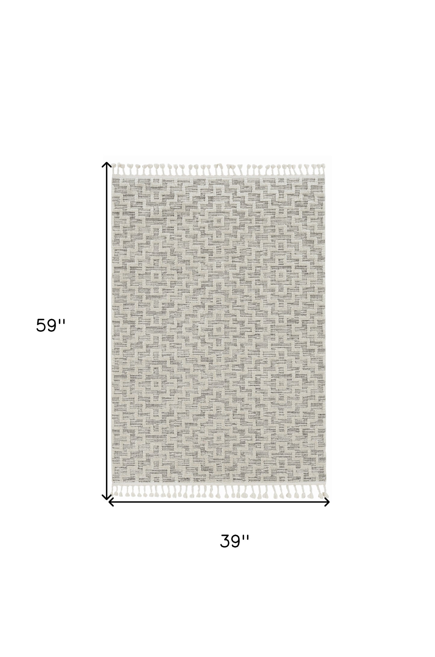 8' X 11' Gray and Ivory Geometric Area Rug