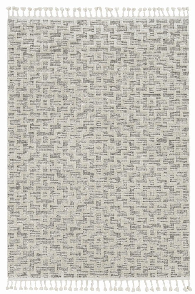 12' X 15' Gray and Ivory Geometric Area Rug