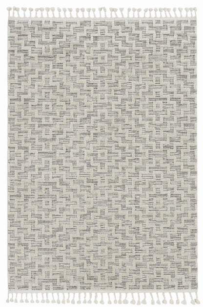 12' X 15' Gray and Ivory Geometric Area Rug