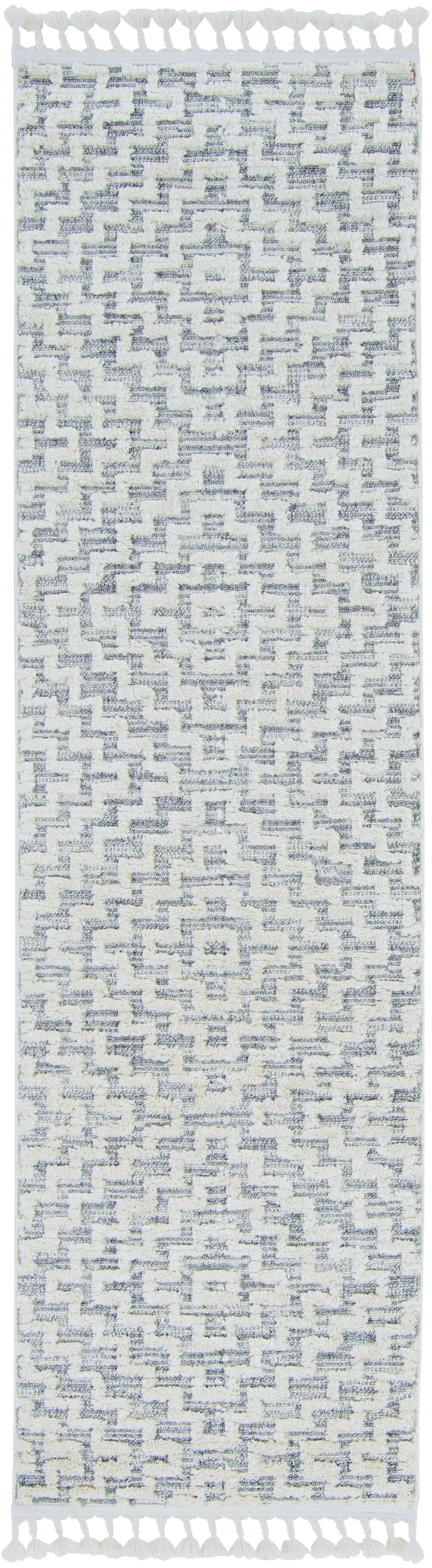 8' X 11' Gray and Ivory Geometric Area Rug