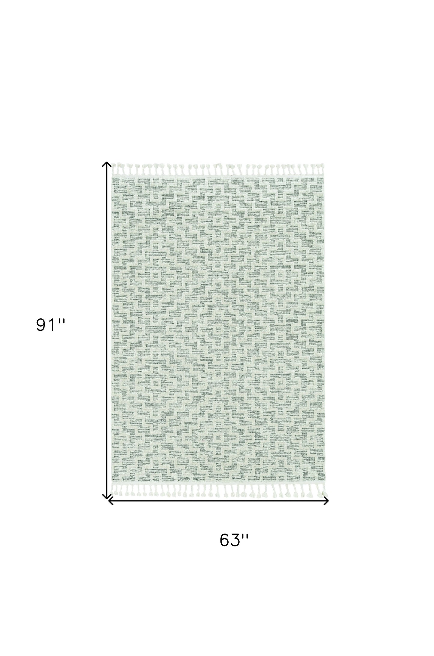 8' X 11' Gray and Ivory Geometric Area Rug