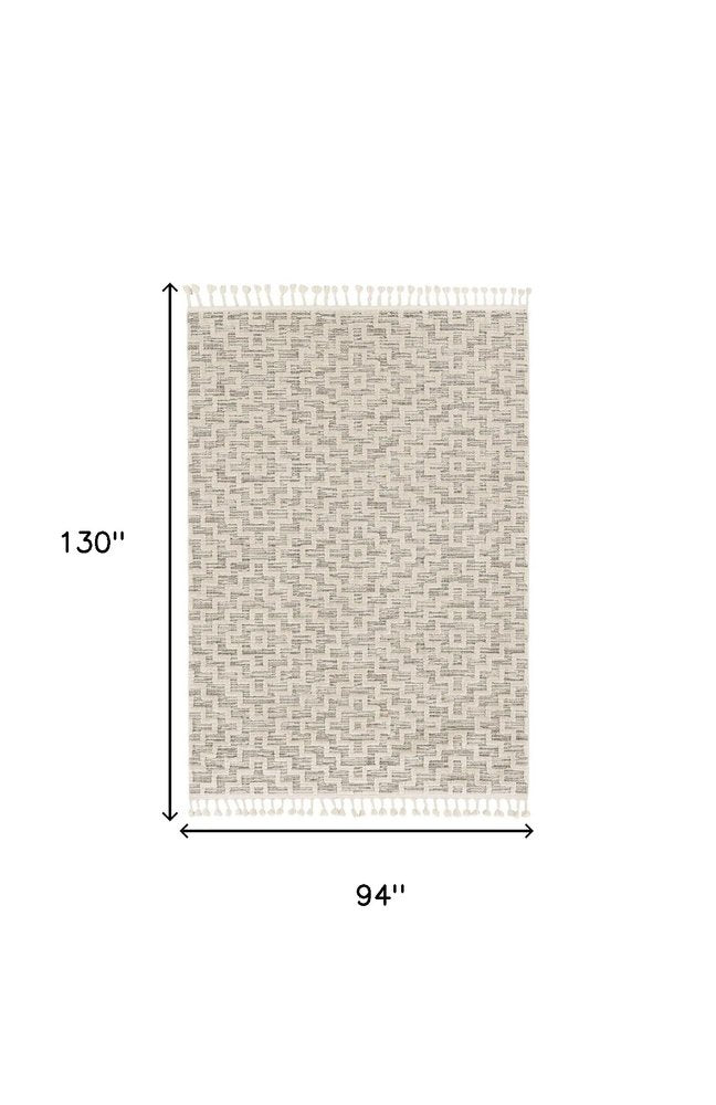 8' X 11' Gray and Ivory Geometric Area Rug