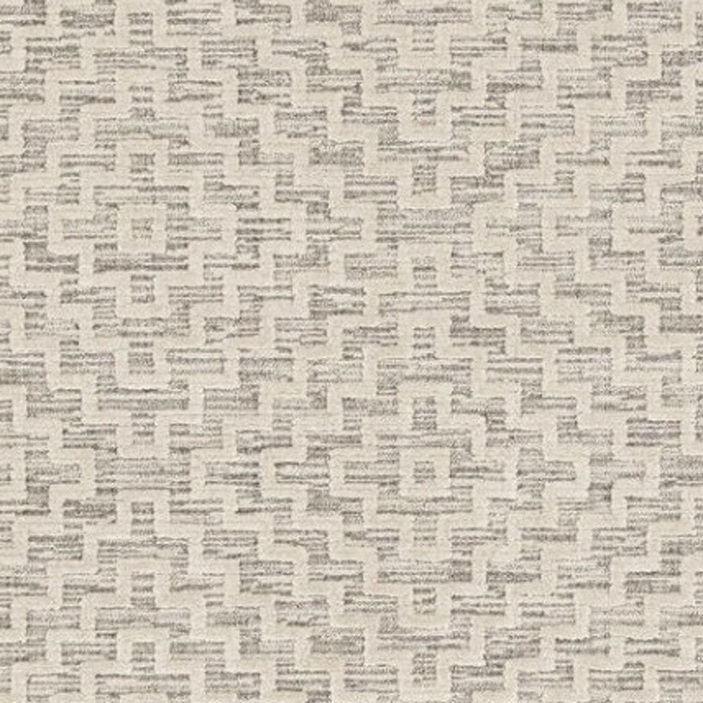 8' X 11' Gray and Ivory Geometric Area Rug