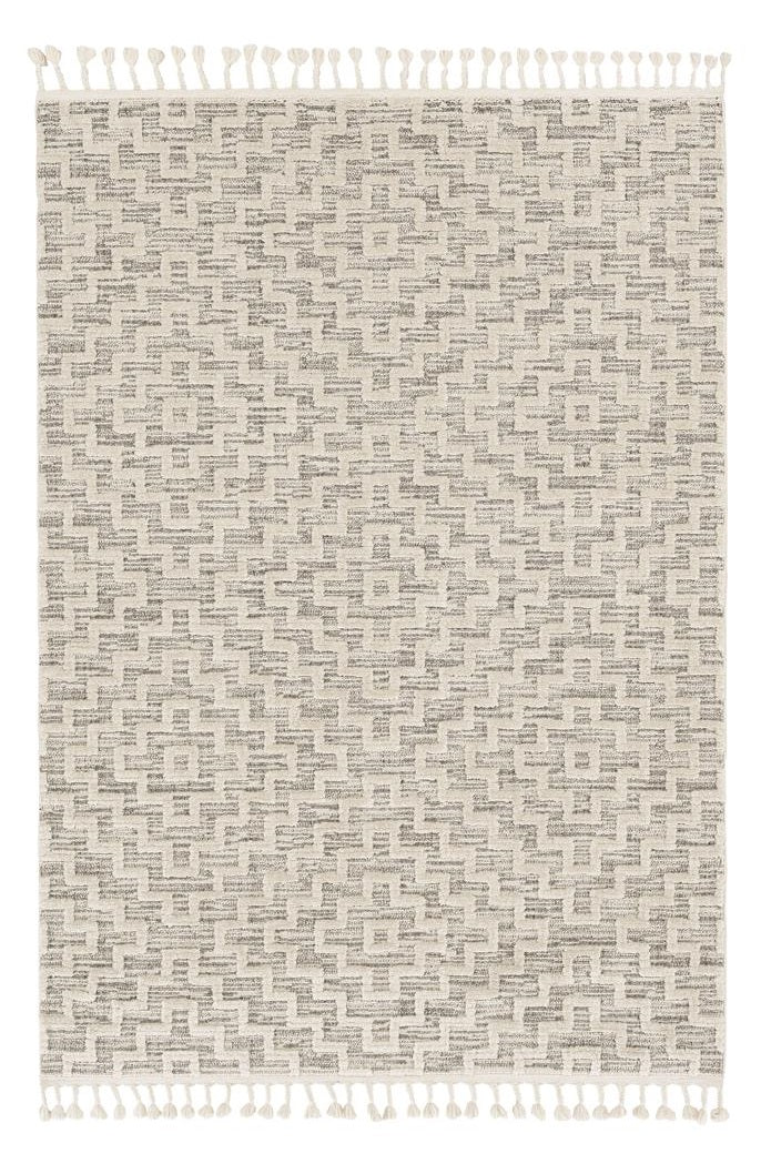 8' X 11' Gray and Ivory Geometric Area Rug