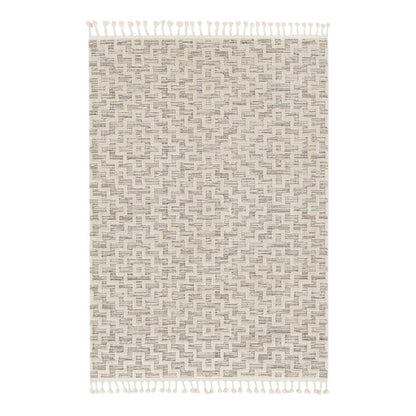 8' X 11' Gray and Ivory Geometric Area Rug