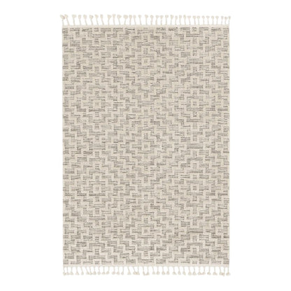 8' X 11' Gray and Ivory Geometric Area Rug