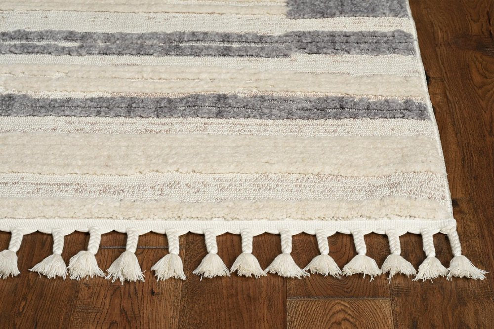 3' X 5' Ivory Abstract Area Rug