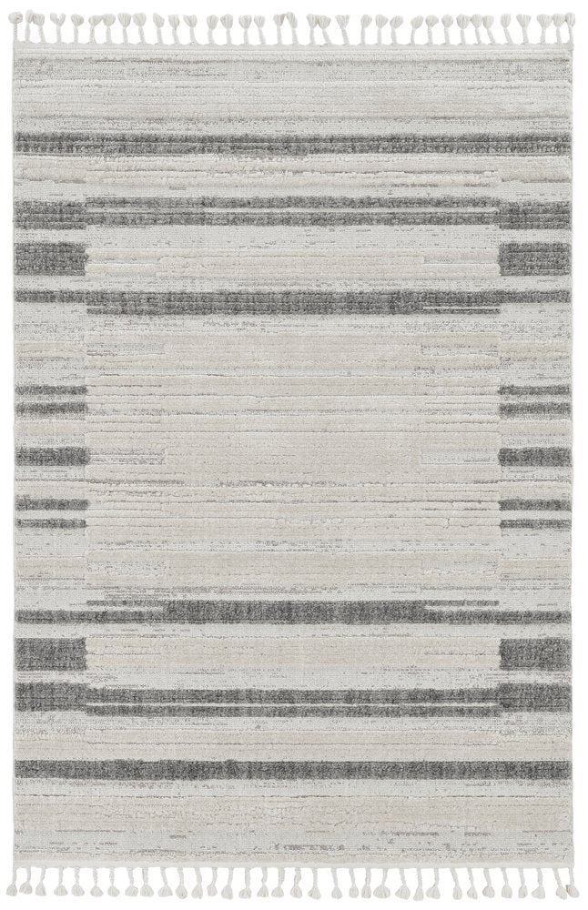 5' X 8' Gray and Ivory Abstract Area Rug