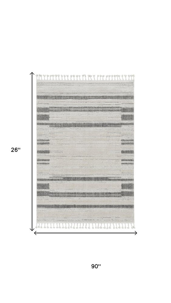 12' X 15' Gray and Ivory Abstract Area Rug