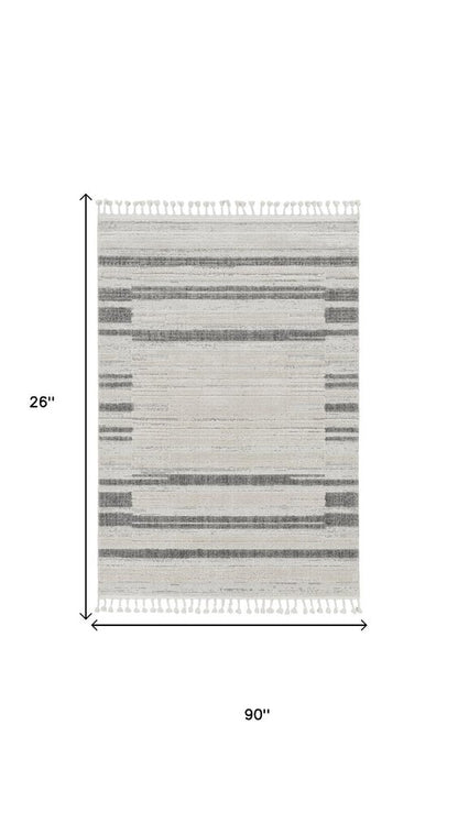 12' X 15' Gray and Ivory Abstract Area Rug