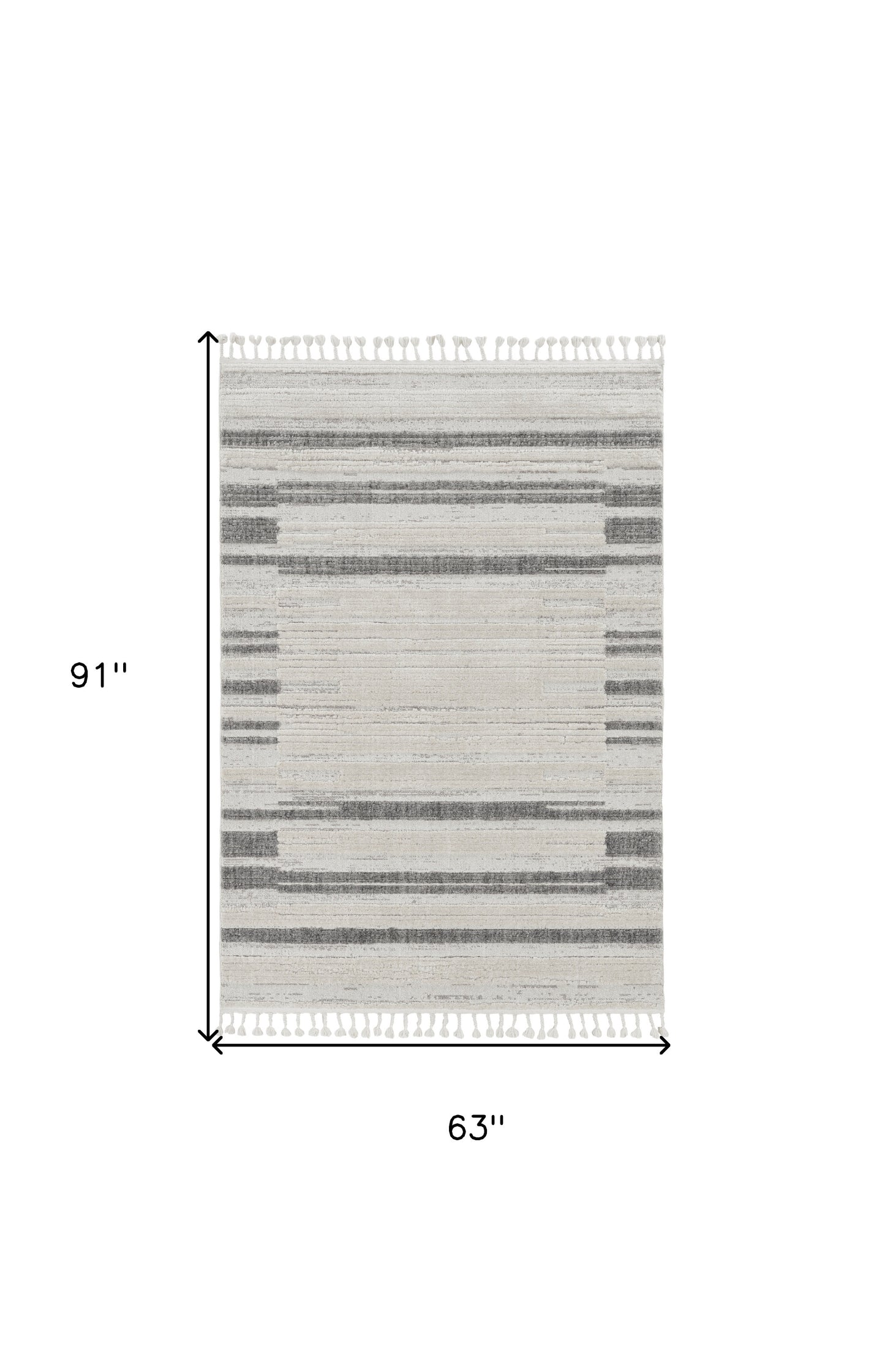 8' Runner Gray and Ivory Abstract Area Rug