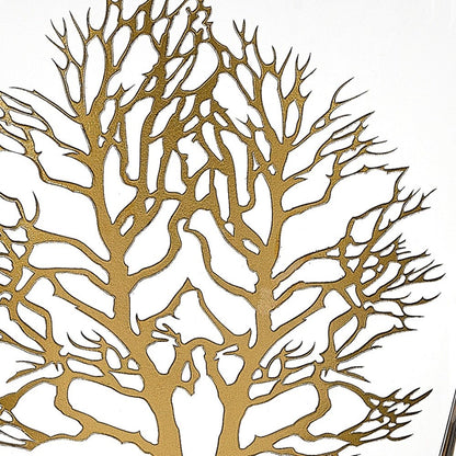 12" Clear And White Tree Of Life Oval Lead Free Crystal Table Vase