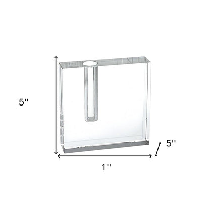 5" Clear Lead Free Crystal Bud Vase