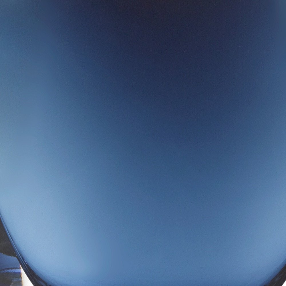 8" Midnight Blue And Clear Oval Crystal Glass Table Vase