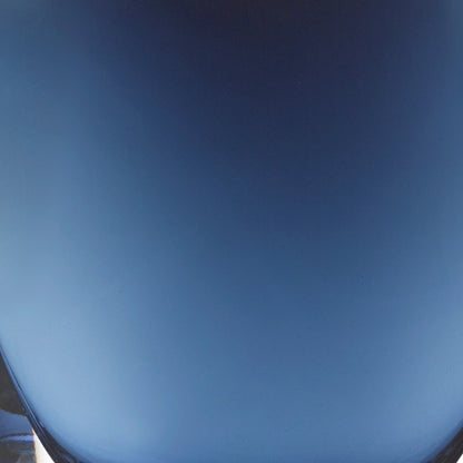 8" Midnight Blue And Clear Oval Crystal Glass Table Vase