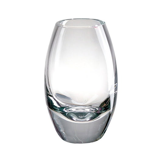 9" Clear Oval Lead Free Crystal Table Vase