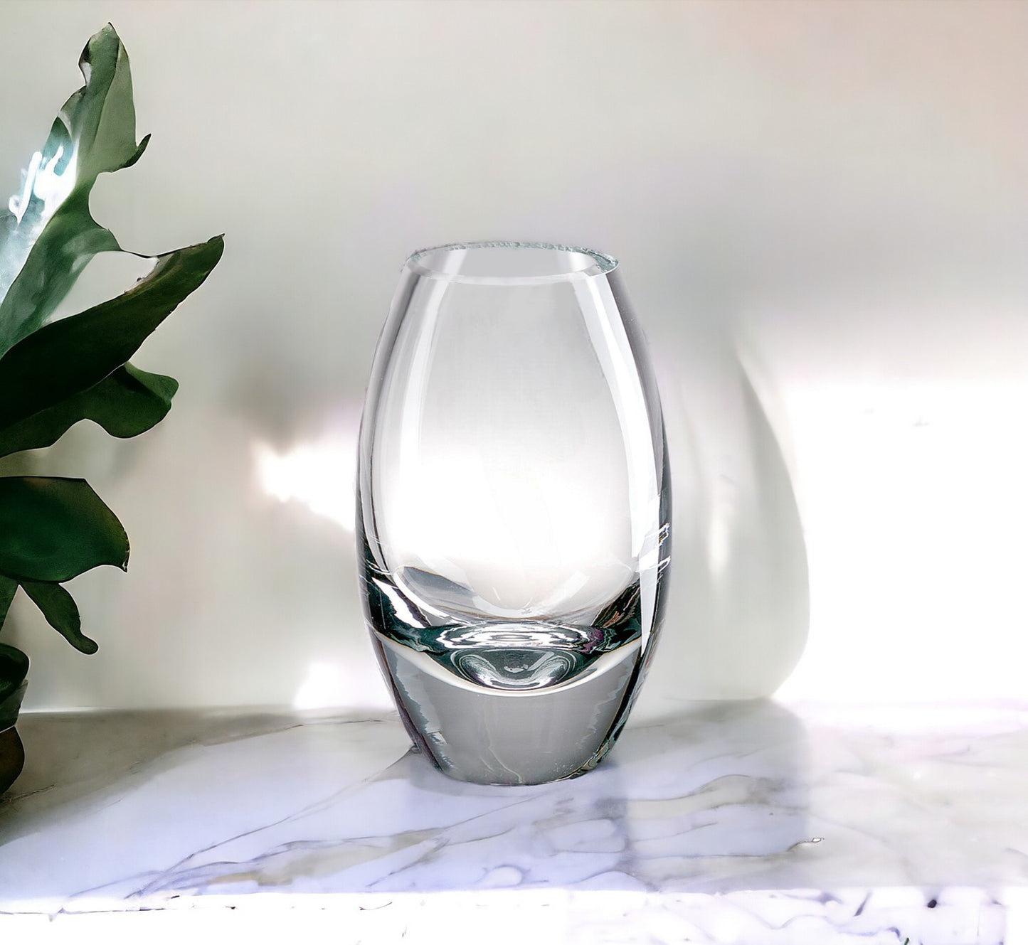 7" Clear Lead Free Crystal Oval Table Vase