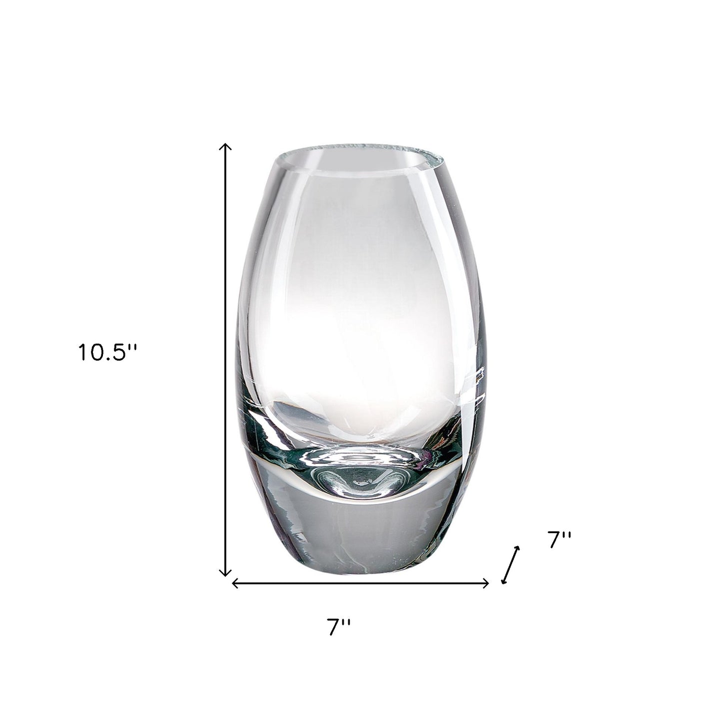 7" Clear Lead Free Crystal Oval Table Vase