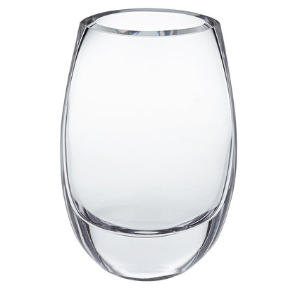 8" Clear Oval Crystal Glass Table Vase