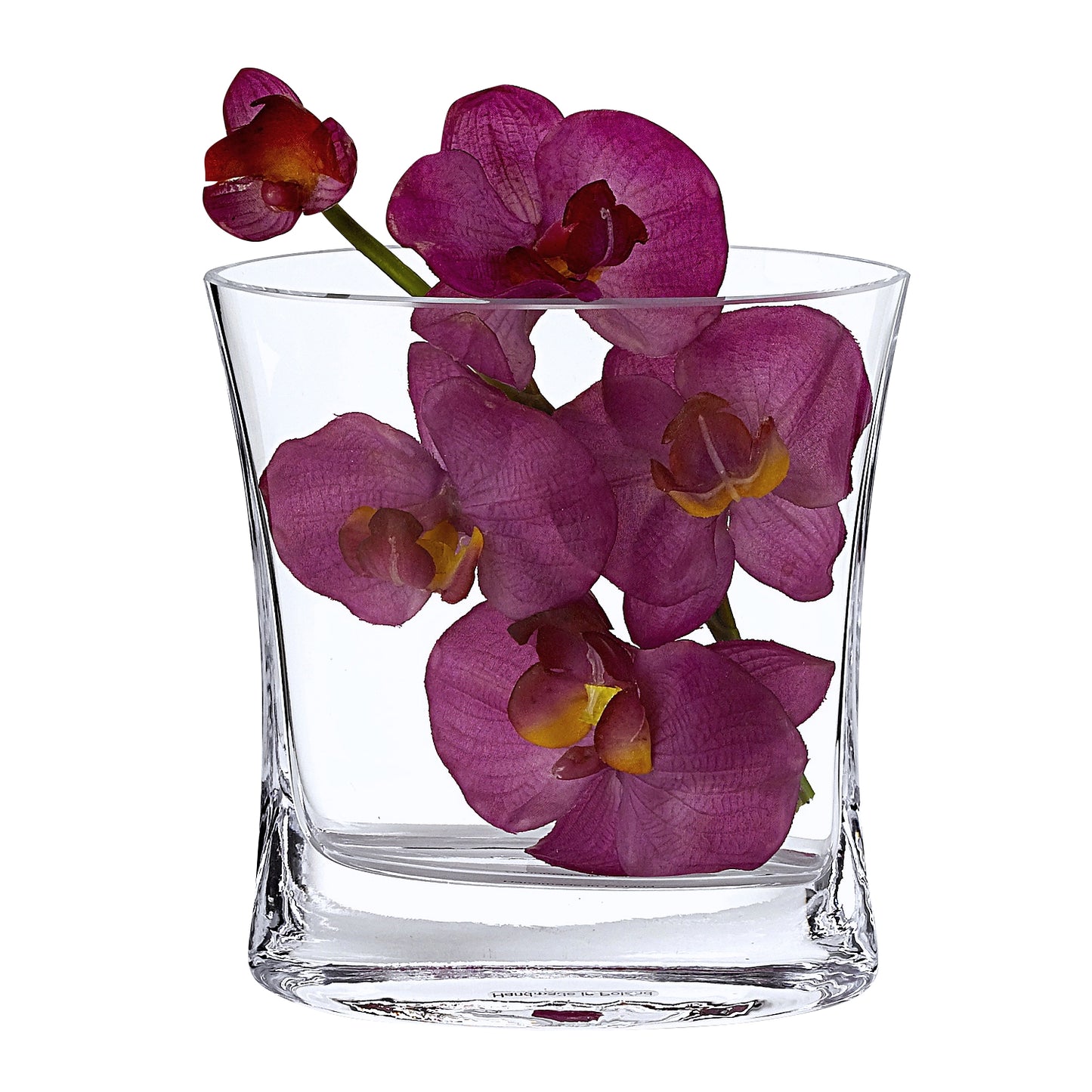 8" Clear Mouth Blown Crystal Pocket Table Vase