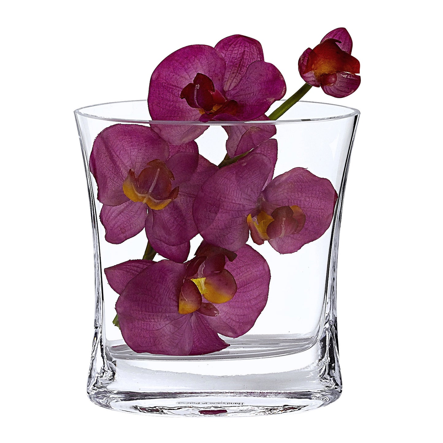 8" Clear Mouth Blown Crystal Pocket Table Vase